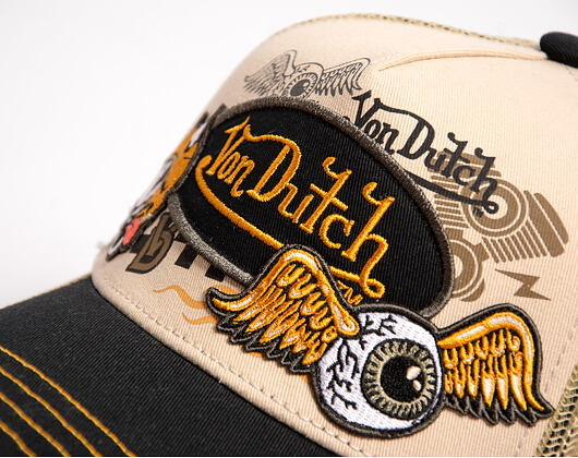 Kšiltovka Von Dutch - Trucker - Patch & Print - Black / White