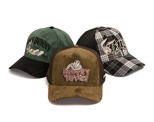 Kšiltovka Capslab - Looney Tunes Trucker - Bugs Bunny Logo Peek Suede - Olive / Brown