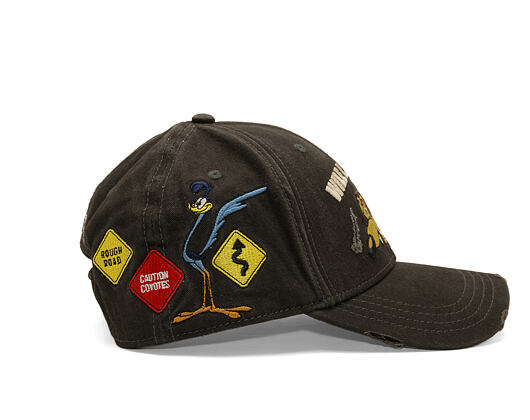 Kšiltovka Capslab - Looney Tunes Baseball Cap - Wile E. Coyote Caution Distressed - Black