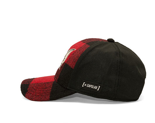 Kšiltovka Capslab - Tom & Jerry Trucker - Tom Grin Buffalo Check - Red / Black
