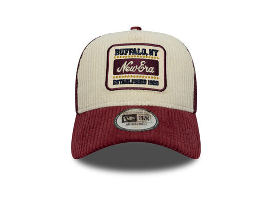 Kšiltovka New Era - Branded Cord Visor 9FORTY A-Frame Trucker - Maroon / Stone