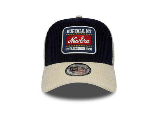 Kšiltovka New Era - Branded Cord Visor 9FORTY A-Frame Trucker - Navy / Stone