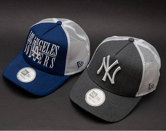 Kšiltovka New Era Trucker Word Stack Los Angeles Dodgers Dark Royal/Gray Snapback