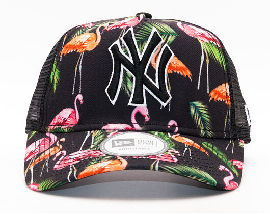 Kšiltovka New Era Tropical New York Yankees Trucker Black/Pink Snapback