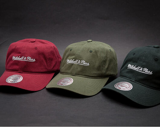 Dad Cap Kšiltovka Mitchell & Ness Chukker Branded Burgundy Strapback