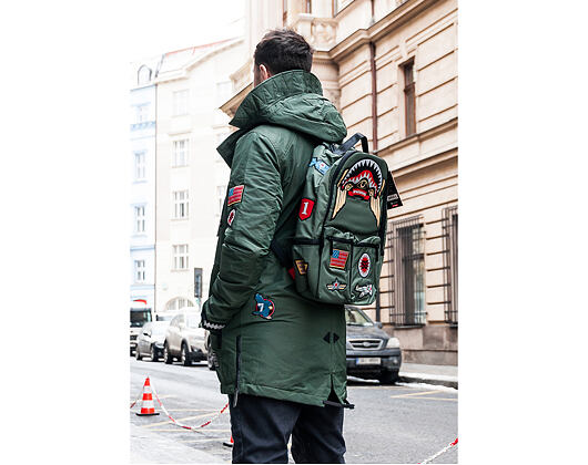 Bunda Sprayground Army Patches Parka Green