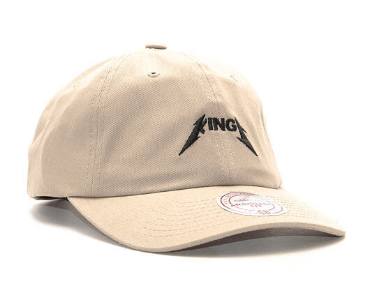Kšiltovka Mitchell & Ness Rock Font Dad Hat Sacramento Kings Khaki Strapback