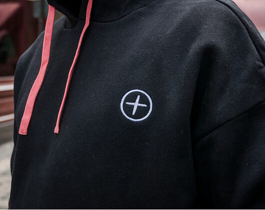 Mikina S Kapucí Pink Dolphin Drop Sleeve Hoodie Black