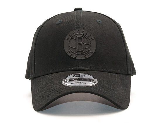 Kšiltovka New Era Rubber Logo Brooklyn Nets 9FORTY Black Strapback