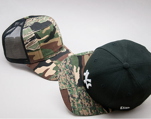 Kšiltovka New Era Patchwork Camo Trucker 9FORTY Woodland Camo Snapback