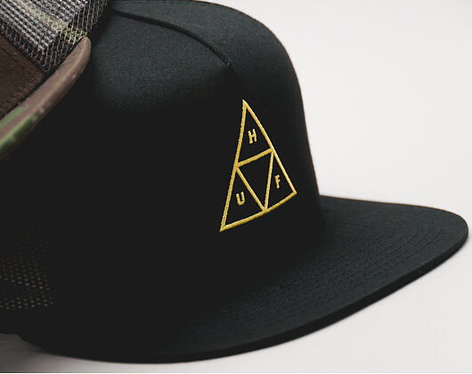 Kšiltovka HUF Apparel Cap Triple Triangle Trucker Black Snapback