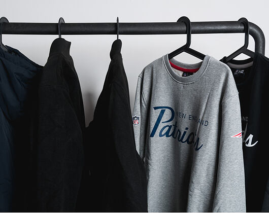 Mikina New Era Team Apparel Crewneck New England Patriots Light Grey Heather
