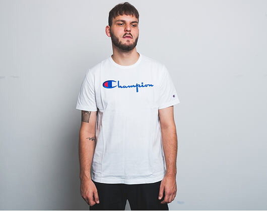 Triko Champion Crewneck T-Shirt Classic Logo White 210972 WW001 WHT