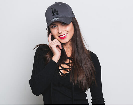 Dámská Kšiltovka New Era League Essential Los Angeles Dodgers 9FORTY Grey Heather/Black Strapback