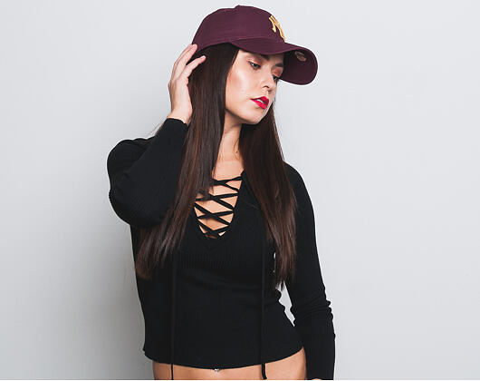 Dámská Kšiltovka New Era Essential New York Yankees 9FORTY Maroon/Gold Strapback