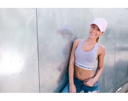 Dámská Kšiltovka New Era Oxford A Frame Trucker Los Angeles Dodgers 9FORTY Pink/White Snapback