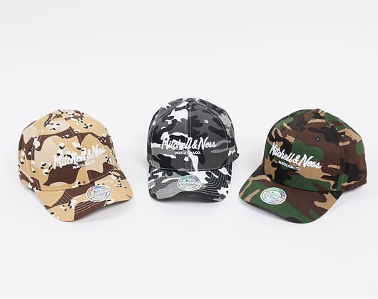 Kšiltovka Mitchell & Ness Pinscript High Crown 110 Flex-Snap Woodland Camo Snapback