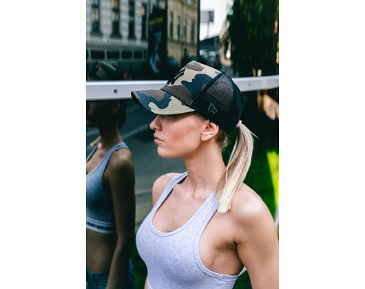 Dámská Kšiltovka New Era Camo Team Aframe Trucker New York Yankees 9FORTY Woodland Camo Snapback