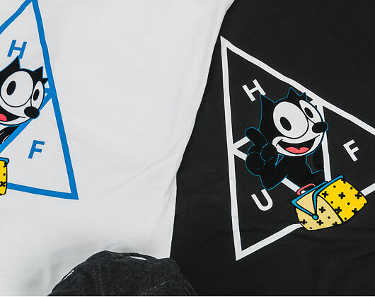 Triko HUF Felix The Cat Triple Triangle White
