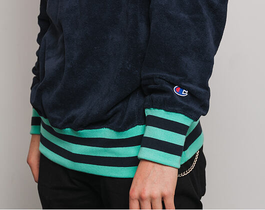 Mikina Champion Crewneck Sweatshirt Classic Logo Navy/Green