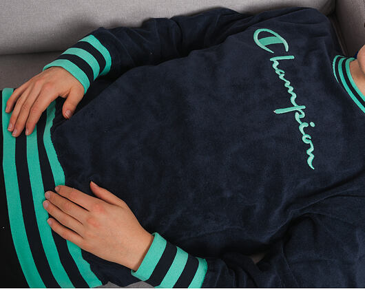 Mikina Champion Crewneck Sweatshirt Classic Logo Navy/Green