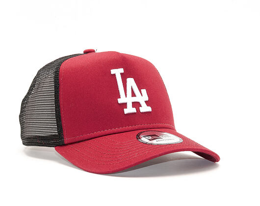 Kšiltovka New Era  League Essential Los Angeles Dodgers 9FORTY A-FRAME TRUCKER  Cardinal / Optic Whi