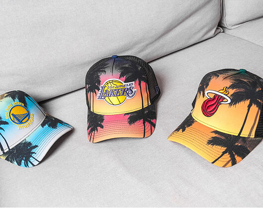 Kšiltovka New Era  Coastal Heat Trck Golden State Warriors 9FORTY A-FRAME TRUCKER  Sky Blue / Cyber 