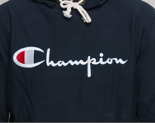 Mikina S Kapucí Champion Classic Logo Hooded Sweatshirt Navy