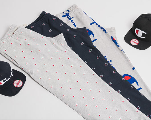 Tepláky Champion Classic Logo All Over Print Grey