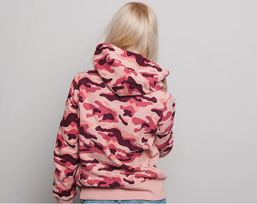 Dámská Mikina S Kapucí Champion Classic Mini Logo Embroidered Pink Camo