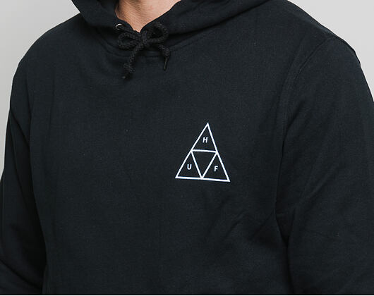 Mikina HUF Essentials Triple Triangle Hoodie Black