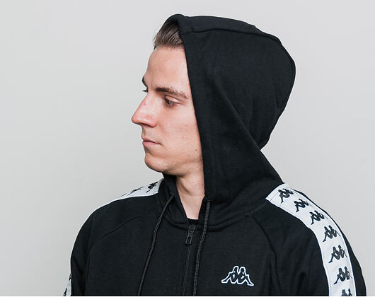 Mikina Kappa Banda Arit Slim Black/White