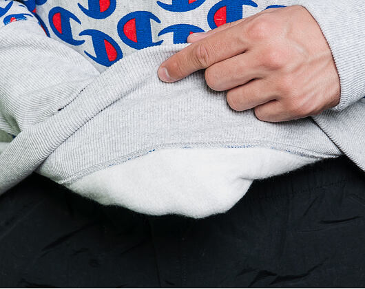Mikina Champion Crewneck Sweatshirt All Over Logo Grey
