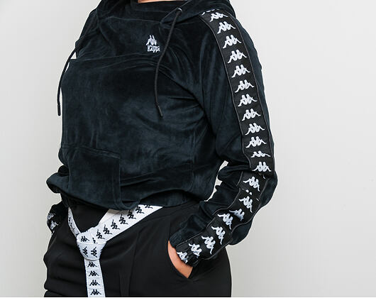 Dámská Velurová Mikina s Kapucí Kappa Authentic Asper Black/White