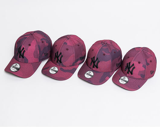 Kšiltovka New Era 9FORTY Camo New York Yankees Maroon Camo/Black Strapback