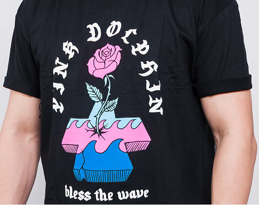 Triko Pink Dolphin Concrete Rose Tee Black