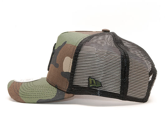 Kšiltovka New Era - MLB Clean 9FORTY Trucker - NY Yankees - Woodland Camo / Black
