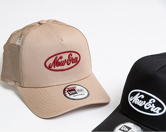 Kšiltovka New Era 9FORTY A-Frame Trucker Script Camel/Red Snapback