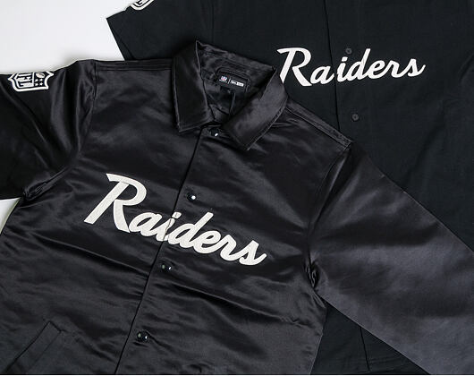 Bunda New Era Oakland Raiders Satin Coaches Jacket Black
