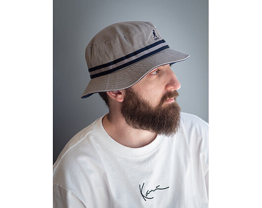 Klobouk Kangol Stripe Lahinch Grey