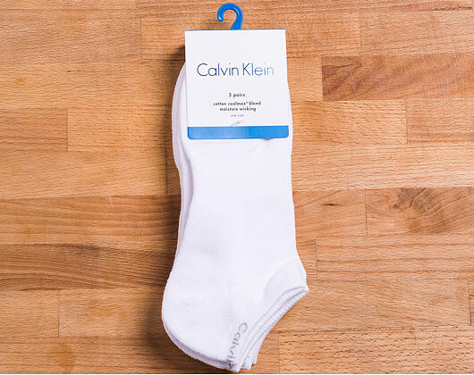 Ponožky Calvin Klein Coolmax White 3 Pack ECC371-10