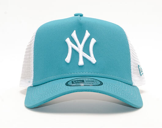Kšiltovka New Era 9FORTY A-Frame Trucker New York Yankees League Essential Sky Blue/White