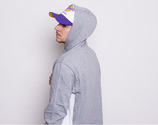 Mikina New Era Los Angeles Lakers Contrast Panel Light Gray Heather