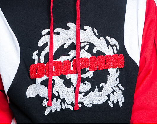 Mikina Pink Dolphin Wave Block Black/Red/White