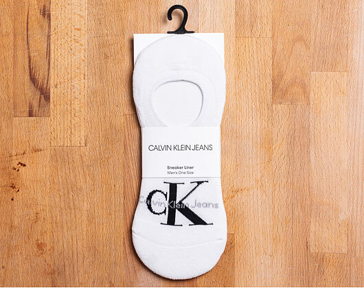 Ponožky Calvin Klein Retro Logo Liner White/Black ECG223-10