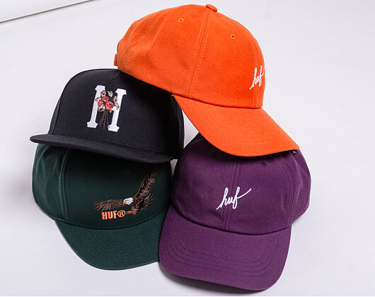 Kšiltovka HUF Script CV 6 Panel Rust