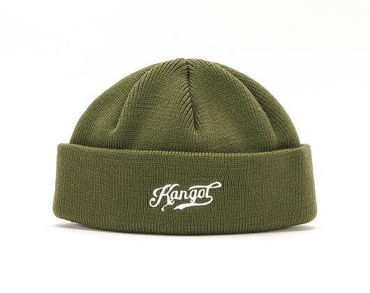 Kulich Kangol  Vintage Script Logo Beanie Winter Moss Green