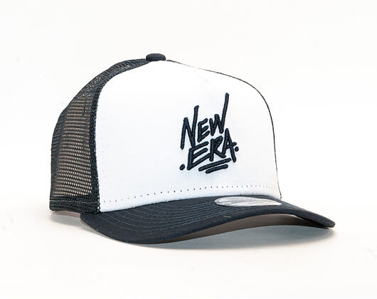 Dětská Kšiltovka New Era 9FORTY Trucker Script Youth White / Navy Snapback
