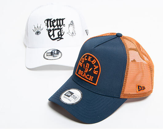 Kšiltovka New Era 9FORTY Trucker Rockbay Navy / Rust Snapback