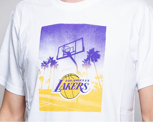 Triko New Era Photo Print Los Angeles Lakers White
